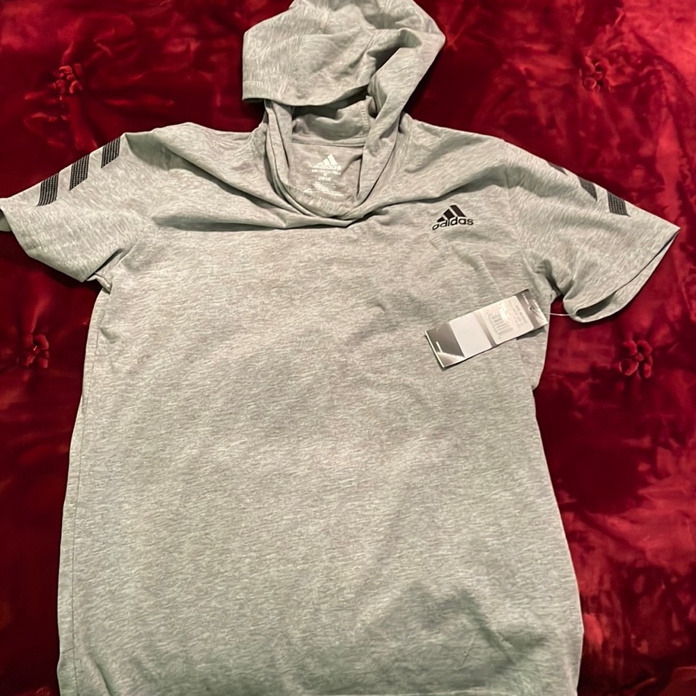 Adidas hoodie t-shirt boys grey